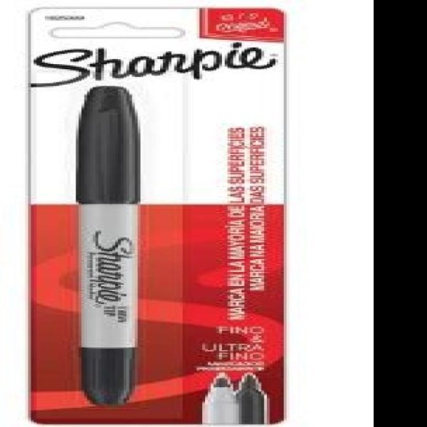 MARCADOR PERM. DELG. PLAST. SHARPIE TWIN D.PTA.NGO.BL.C136